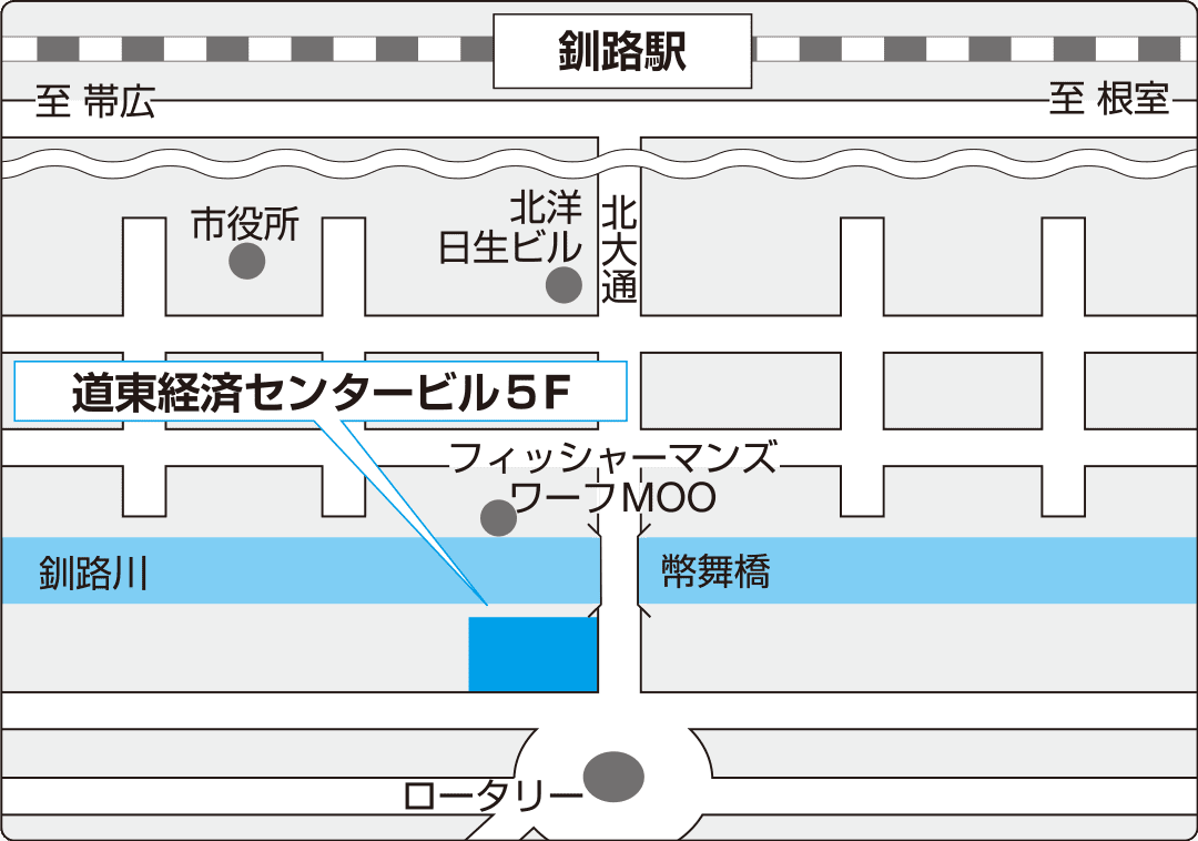 釧路事務所の地図