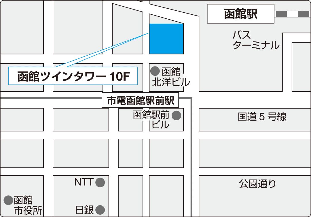 函館事務所の地図
