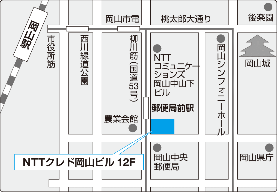 岡山事務所の地図