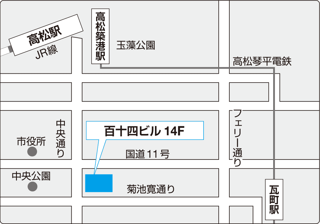 四国支店　高松の地図