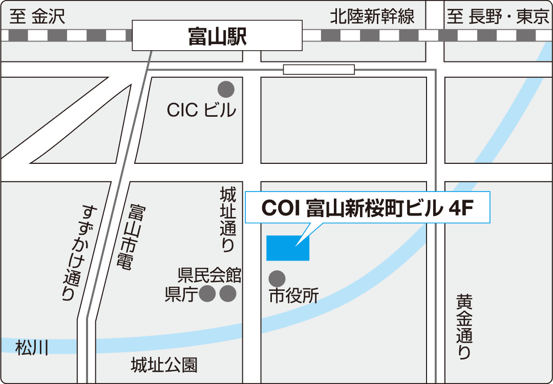 富山事務所の地図