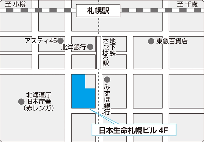 北海道支店の地図画像
