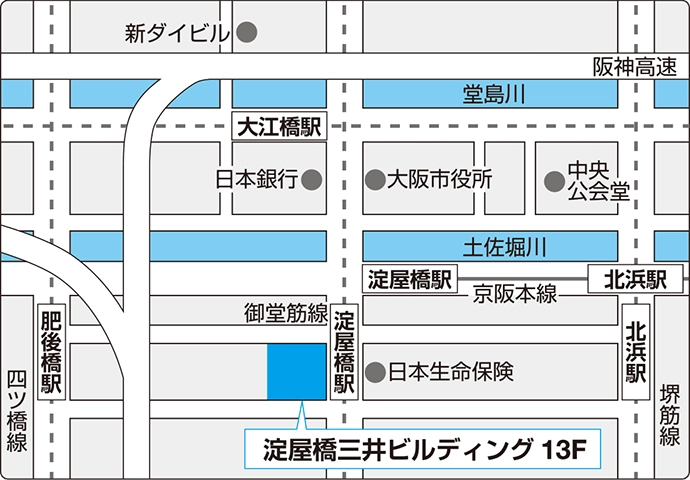 関西支店の地図画像
