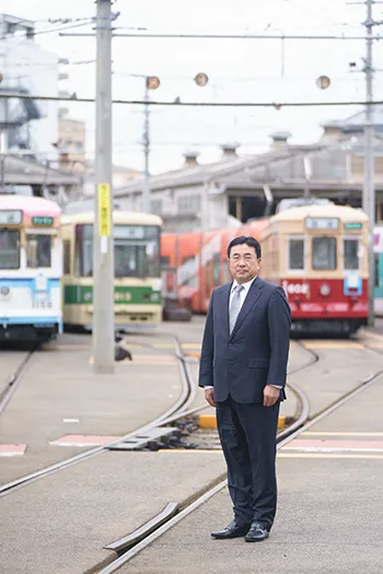 広島電鉄株式会社 代表取締役社長 仮井 康裕 氏の写真