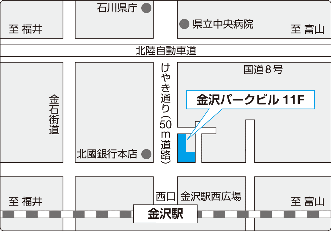 北陸支店 金沢の地図