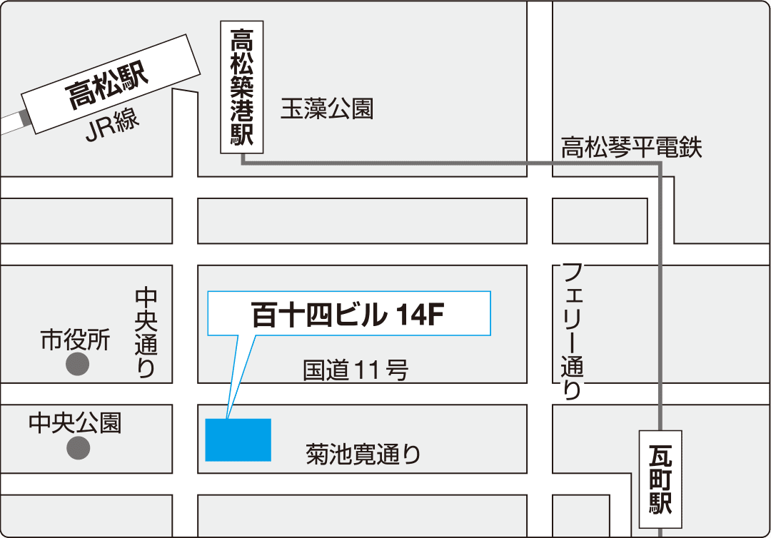 四国支店 高松の地図